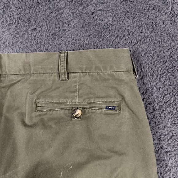 Polo Ralph Lauren Pants Mens 36x32 Green Stretch Classic Fit Chino Preppy Casual - Picture 8 of 15